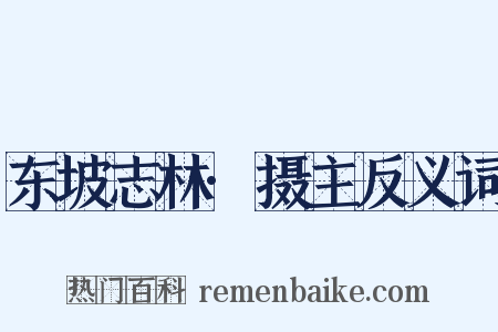 东坡志林·摄主反义词是什么意思的图片